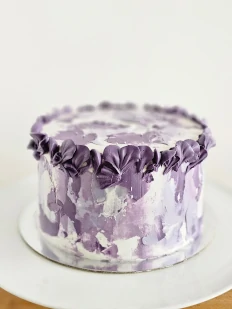 Purple textured buttercream cake