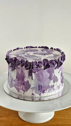 Purple textured buttercream cake