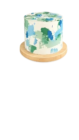 Green decorated buttercream cake