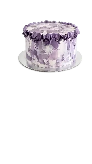 Lilac decorated buttercream cake